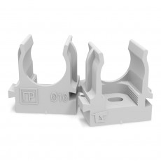 Крепеж-клипса для труб для монтажного пистолета д16 (серая)